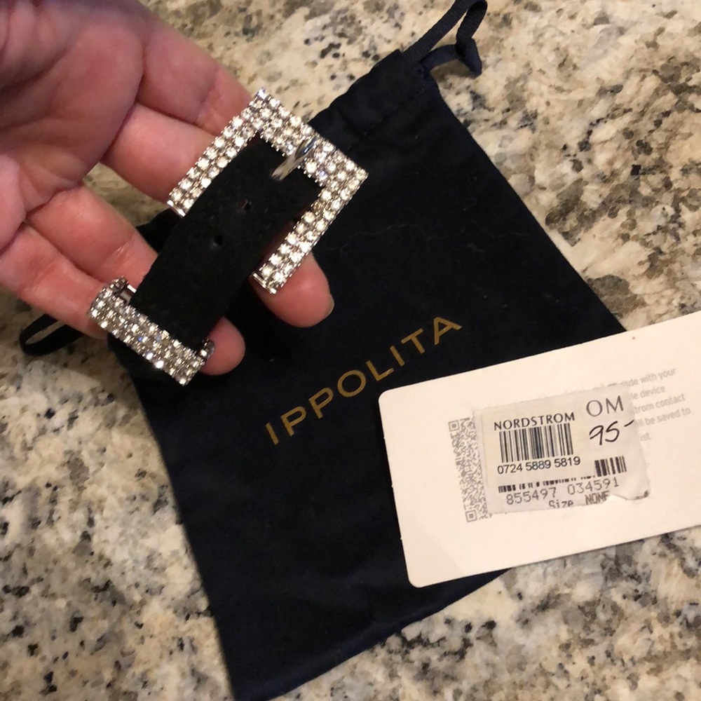Ippolita Crystal diamond black suede evening cuff